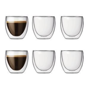 Bodum Pavina Kaksiseinäinen Espressolasi 8 Cl 6-Pakkaus