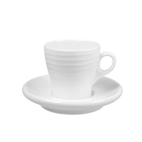 Design House Stockholm Blond Espressokuppi Ja Aluslautanen Stripe Valkoinen