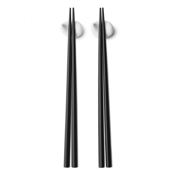 Georg Jensen Bloom Artisan Syömäpuikot Pidikkeellä Musta