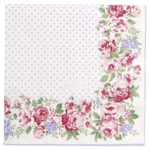 Greengate Servetti Rose Valkoinen 33x33 Cm 20 Kpl