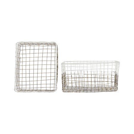 House Doctor Postin säilytyskori 2-pack Metalli/Valkoinen 30x25 cm