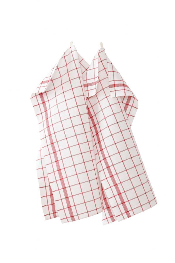 Jotex Classic Keittiöpyyhkeet Punainen 2-Pakkaus