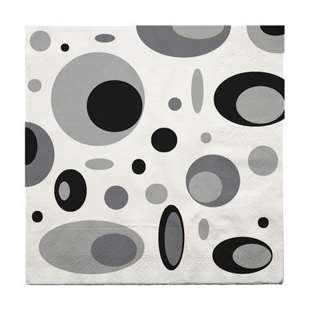 KJ Collection Lautasliina Ympyrä Musta 33x33 cm 20-pack