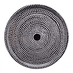 Marimekko Fokus Tarjotin Pyöreä Musta / Valkoinen Ø46 Cm