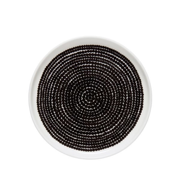 Marimekko Oiva Räsymatto Lautanen Musta / Valkoinen 13
