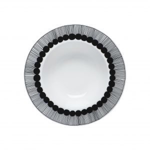 Marimekko Oiva Siirtolapuutarha Syvä Lautanen Valkoinen / Musta 20 Cm