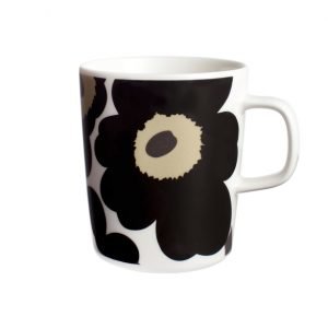 Marimekko Oiva Unikko Kahvikuppi Valkoinen / Musta 25 Cl
