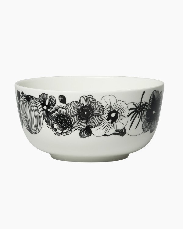 Marimekko Siirtolapuutarha Kulho Valkoinen / Musta 90 Cl
