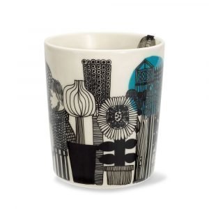 Marimekko Siirtolapuutarha Muki Ilman Kahvaa Valkoinen / Musta / Vihreä 25 Cl