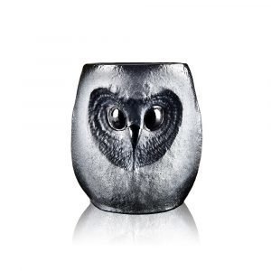 Målerås Glasbruk Strix Pöllö Tumbler Iso Musta