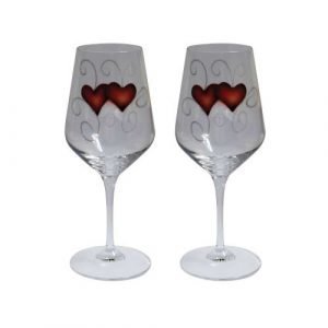 Nybro Crystal Heart Viinilasi 35 Cl 2-Pakkaus