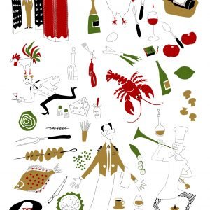 Olle Eksell Bistro Eksell Juliste Väri 50x70 Cm