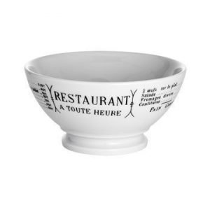 Pillivuyt Brasserie Kulho café au lait Valkoinen/Musta 14 cm