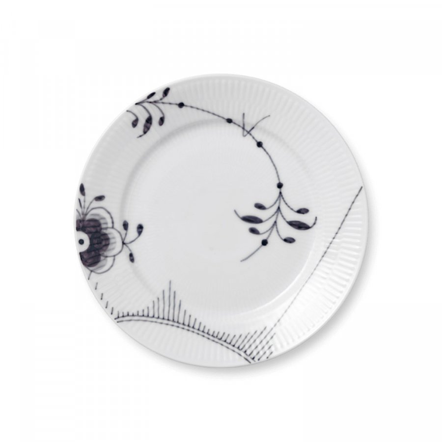 Royal Copenhagen Black Fluted Mega Lautanen Nr2 M Musta / Valkoinen