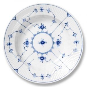 Royal Copenhagen Blue Fluted Plain Lautanen Syvä 23 Cm