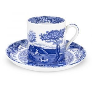 Spode Blue Italian Kahvikuppi Ja Aluslautanen 90 Ml