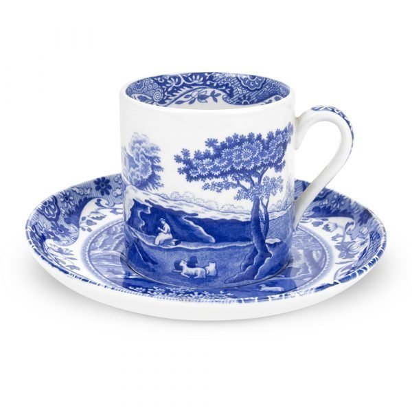 Spode Blue Italian Kahvikuppi Ja Aluslautanen 90 Ml