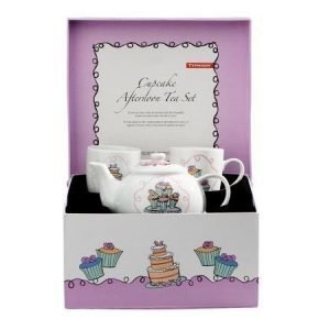 Typhoon Teapot Cup Cakes teesetti