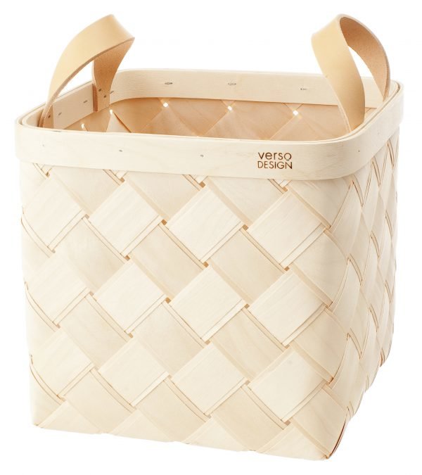 Verso Design Lastu Kori Keskikokoinen Puu Luonnollinen 27x27 Cm
