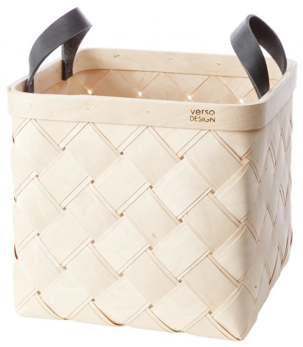 Verso Design Lastu Kori Keskikokoinen Puu Musta 27x27 Cm